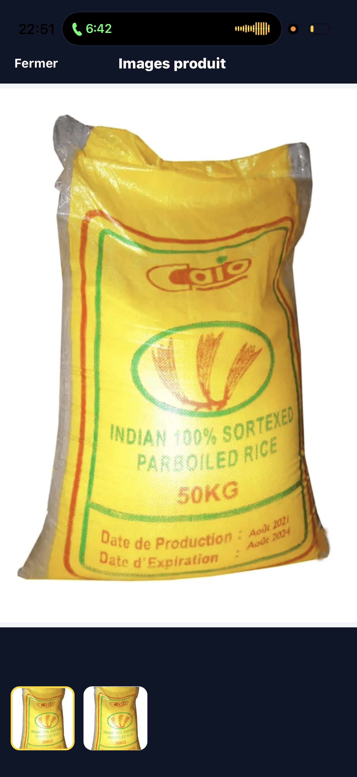 Sac de riz ciao 50 kg