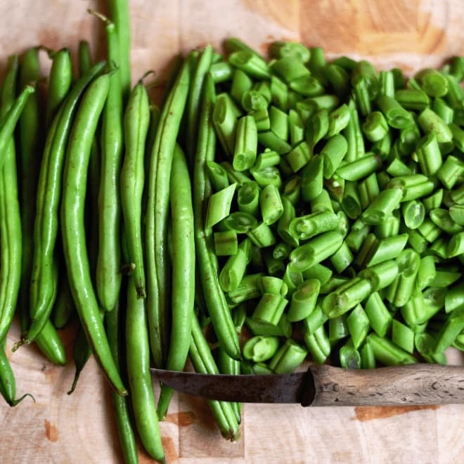 Haricot vert découpé